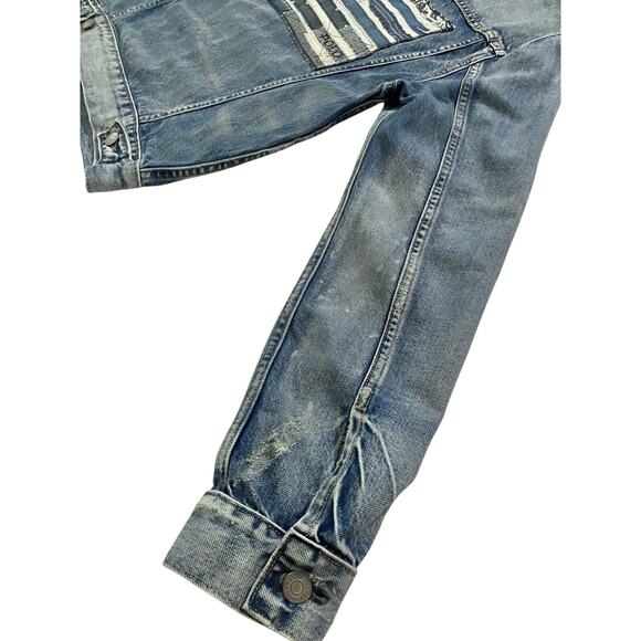 Polo Ralph Lauren Trucker Jacket Denim & Supply Men Sm Women Lg Back Flag Patch - Picture 7 of 9
